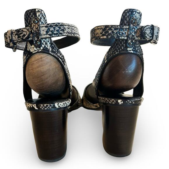 Coach Black and Gray Snake Print Sandals - Picture 4 of 10